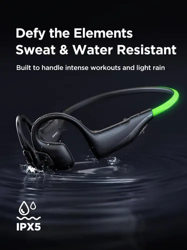 Miniatura 3 de HAKII Light 2 Auriculares abiertos de oído abierto, IPX5 Auriculares para correr con cuerda de baliza ultra brillante de 180°, BT 6.0, tiempo