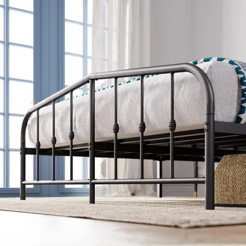 Miniatura 6 de ZINUS Heidi Marco de Cama con Plataforma de Metal, Base de Colchón de Acero, No Necesita Somier, Fácil Montaje, Individual, Negro