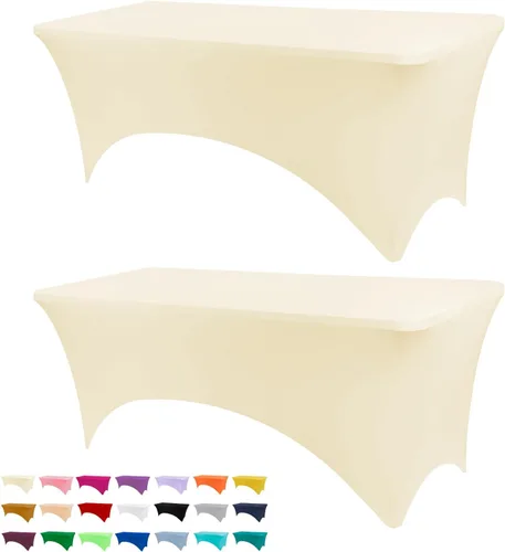 Miniatura 24 de BDDC - Fundas de mesa para mesas de 6 pies, manteles elásticos lavables y resistentes a las arrugas de color azul real de 6 pies para eventos
