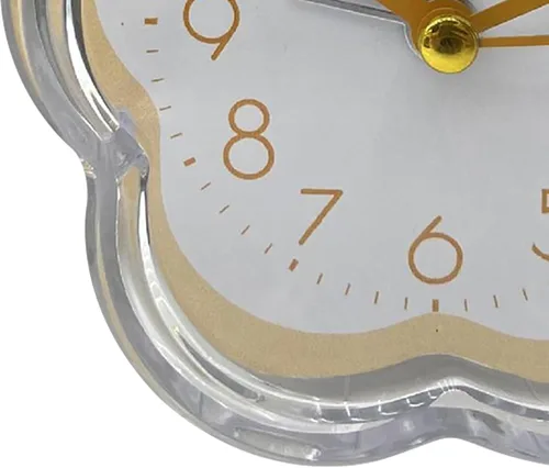 Miniatura 6 de Reloj despertador, con forma de flor, silencioso, para mesita de noche, marco transparente, sin tictac, reloj digital de cuarzo para sala de estar