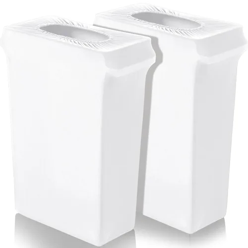 Miniatura 7 de Windyun 4 piezas de 23 galones de elastano estirable para basureros para bodas, fiestas, decoración de recaudación de fondos para el hogar y el Negro