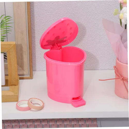 Miniatura 7 de NUOBESTY Mini papelera de escritorio pequeña con tapa pequeña