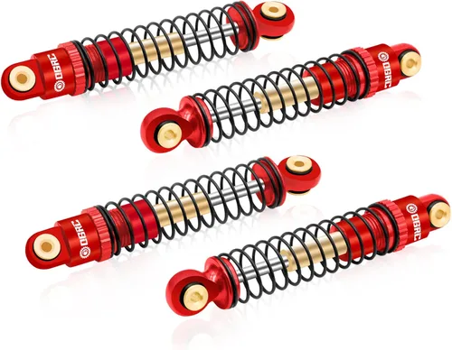 Miniatura 7 de OGRC Amortiguadores de Aluminio Delanteros y Traseros Amortiguador RC para Axial SCX24 C10 JLU Deadbolt Gladiator Bronco Piezas de Mejora (Rojo)