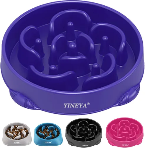 Miniatura 9 de YINEYA Cuencos de Alimentación Lenta para Perros, Suministros para Mascotas Que Ralentizan la Alimentación, Cuencos para Comida de Mascotas, H - azul