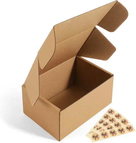 Miniatura 14 de Eupako Cajas de Envío 9x6x2 pulgadas de Cartón Corrugado Pequeñas - Paquete de 25 Cajas de Correo Blancas para Embalaje de Pequeñas Empresas, Caja