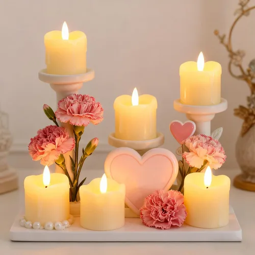 Miniatura 4 de Lezonic - Velas votivas sin llama operadas por batería con control remoto y temporizador, paquete de 6 (D:2" X H:2") velas LED de cera fluctuante