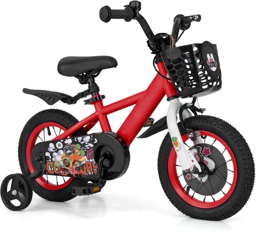 Miniatura 9 de BABY JOY Rabbit Pilot - Bicicleta deportiva para niños, 12, 14, 16, 18 pulgadas, bicicleta infantil para 3-8 años con altura ajustable, ruedas