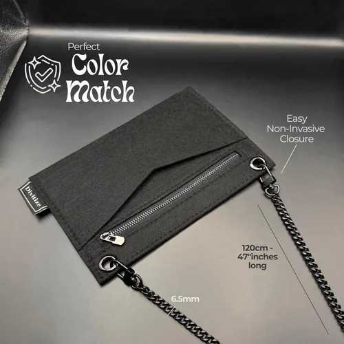 Miniatura 13 de Conversion Kit compatible with Monogram Clutch, Insert with 120cm - 47" inches Premium Gold Chain, Wristlet Insert Wallet on Chain (Lime)