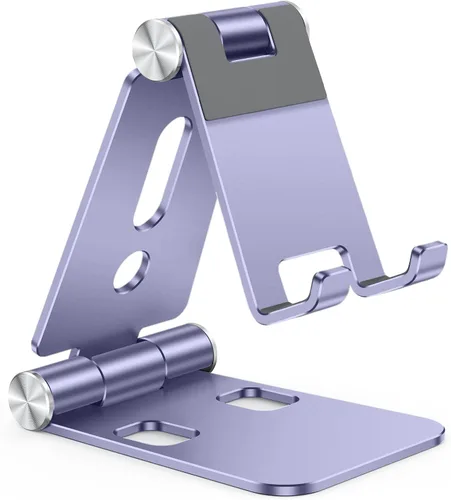 Miniatura 11 de OMOTON Soporte plegable para teléfono celular, C4 soporte de teléfono de aluminio portátil, base de acoplamiento ajustable para teléfono compatible