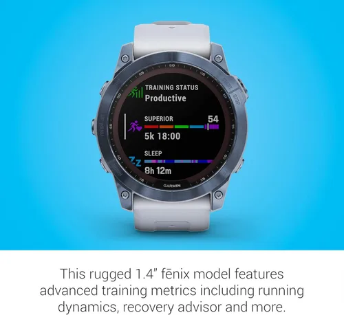 Miniatura 4 de Garmin Fenix 7X Sapphire Solar, reloj inteligente de aventura más grande, con capacidades de carga solar, reloj GPS resistente para exteriores