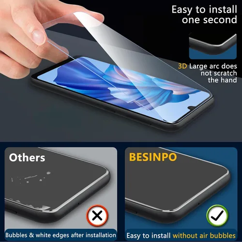 Miniatura 5 de BESINPO Paquete de 2 protectores de pantalla compatibles con Gabb Phone 4,9H, película de vidrio templado, cobertura completa, ultra HD, sin Gabb