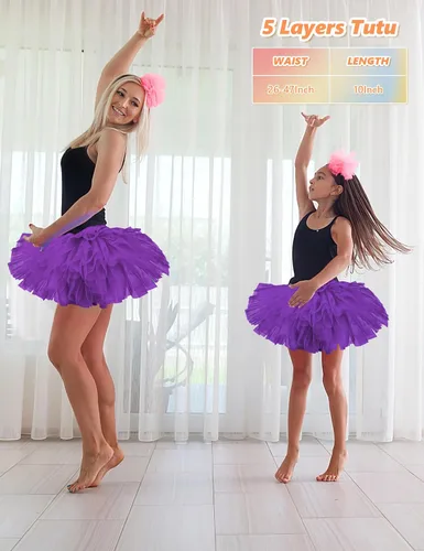 Miniatura 2 de Tutús para mujeres, faldas de tul tutú para adultos, disfraces para mujeres, 5 capas, faldas tutú para niñas, adolescentes, Halloween, ballet