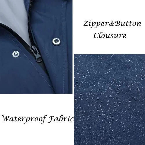 Miniatura 6 de COOFANDY Chaqueta impermeable para hombre con capucha impermeable ligera activa larga