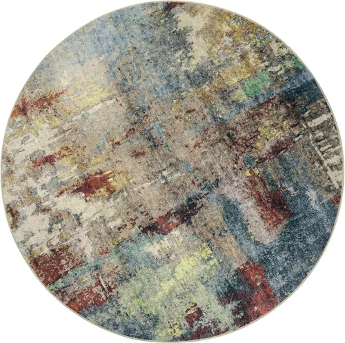 Miniatura 8 de Lahome Alfombra Redonda Abstracta Moderna de 6 pies - Alfombras Circulares Grandes Rojas de 6x6 para Sala de Estar, Dormitorio, Comedor, Tapete