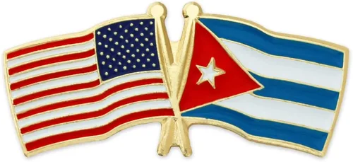 Miniatura 61 de PinMart Pin de solapa esmaltado con bandera de la amistad cruzada de Estados Unidos y el mundo