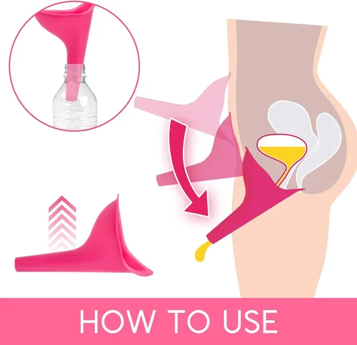 Miniatura 3 de Urinario femenino para mujeres, dispositivo portátil para orinar 4 unidades, embudo para orinar para viajes, camping, senderismo y actividades al