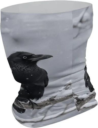 Miniatura 2 de Neck Gaiter Upf 50 Sun Protection Black Crow Face Mask Cover Moisture Wicking & Quick Dry Neckerchief Seamless Headwear Ski Gaiter Breathable Sports
