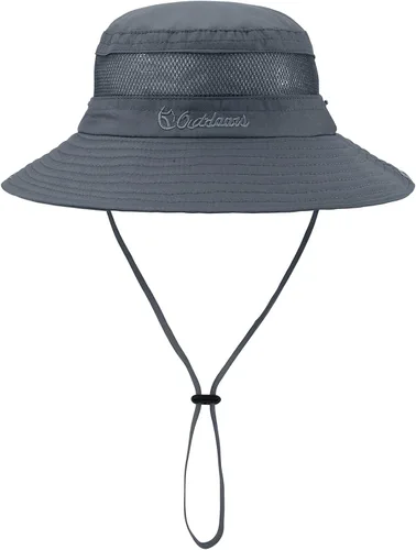 Miniatura 4 de Sombrero de sol para niños con protección solar UPF 50+, sombrero de pescador para niños y niñas, ala ancha, verano, playa, pesca, safari, sombrero