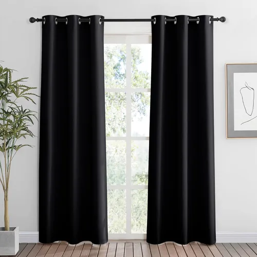 Miniatura 13 de RYB HOME Cortinas opacas de cocina de 36 pulgadas de largo, tratamiento de privacidad para ventanas pequeñas, aislamiento térmico, telón de fondo