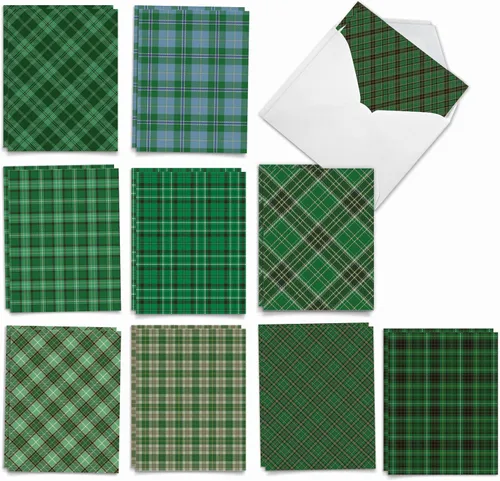 The Best Card Company Juego de 20 tarjetas de notas del día de San Patricio a granel de 4 x 5.12 pulgadas con sobres (10 diseños, 2 de cada uno)