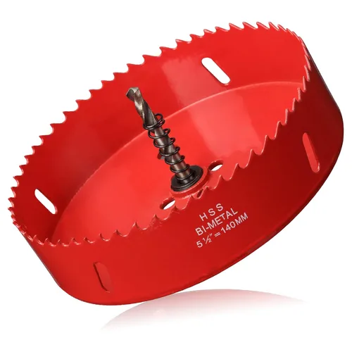 Miniatura 35 de Sierra de agujero de 4 1/8” (105mm) para madera y plástico, broca de corte de núcleo de sierra de agujero HSS bimetálica para paneles de yeso, Rojo