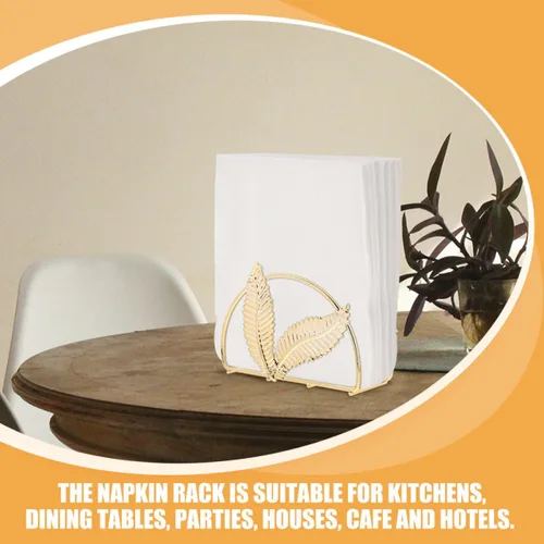 Miniatura 5 de HOMSFOU 2pcs Metal Napkin Holder Rack Set, Standing Paper Tissue Dispenser for Tabletop, Modern Farmhouse Style Serviette Organizer for Restaurant