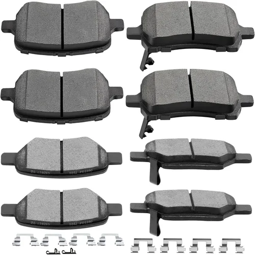 Miniatura 10 de SCITOO Juego de pastillas de freno de disco de cerámica delanteras y traseras para 2003-2005 para Infiniti G35, para Nissan 350Z para Altima