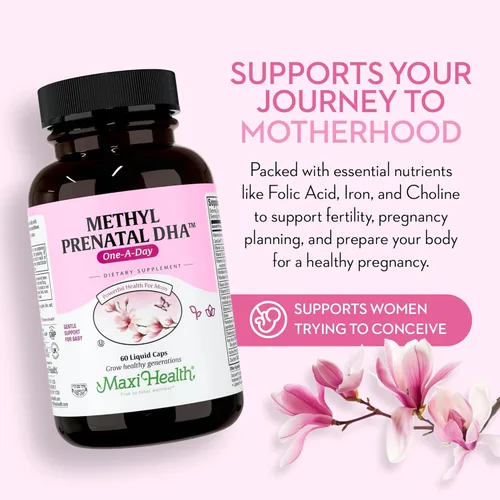 Miniatura 2 de Maxi Health - Vitaminas prenatales metil prenatales DHA para mujeres, formuladas por médicos, kosher, multivitamínico prenatal sin gluten con 25