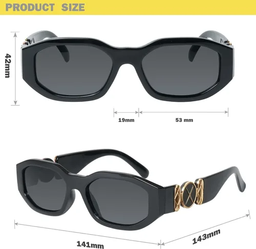 Miniatura 5 de mosanana Gafas de sol rectangulares de moda para mujeres y hombres, modelo TRACER