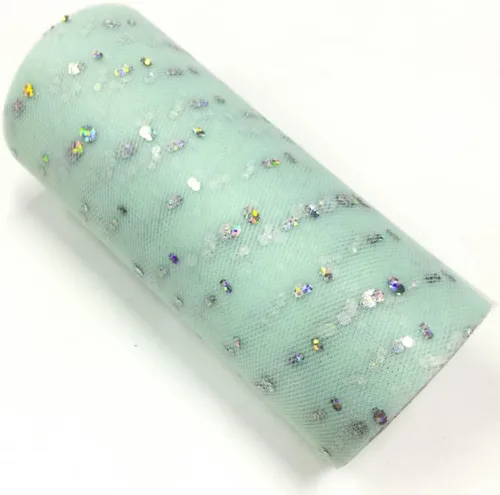 Miniatura 55 de Rollo de tul con lentejuelas con purpurina, decoración de boda, suministros de organza para fiestas de cumpleaños, carrete de tela, vestido tutú