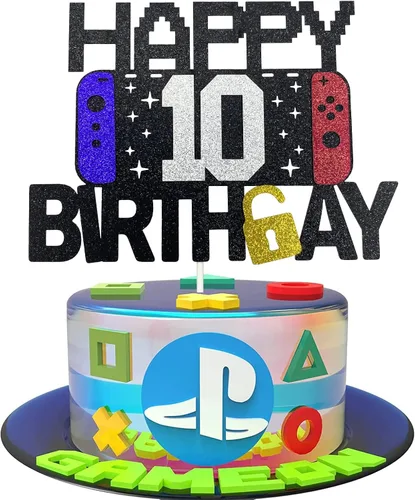 Miniatura 5 de Decoración de pastel de videojuegos de feliz 6º cumpleaños para niños y niñas de 6 años, decoración de fiesta de cumpleaños de nivel 6