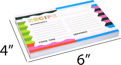 Miniatura 2 de C.R Gibson - Tarjetas de recetas de cocina de doble cara de 4 x 6 pulgadas, 40 unidades, rayas atrevidas