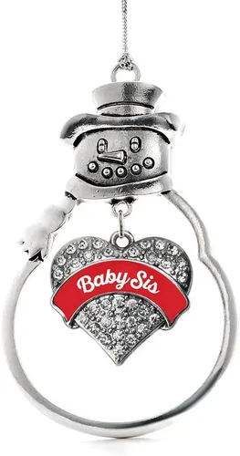Miniatura 191 de Inspired Silver - Big Sis - Adorno de Navidad plateado - Adorno de árbol de Navidad con dije de corazón con circonita cúbica - Decoración colgante