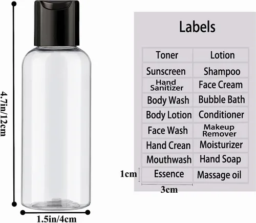 Miniatura 3 de DNSEN Paquete de 5 Botellas de Viaje de 3.4 oz para Artículos de Tocador Aprobadas por TSA A Prueba de Fugas Contenedores de Botellas Vacías