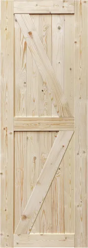 Miniatura 8 de S&Z TOPHAND® Puerta de granero de 24 x 84 pulgadas, puerta de granero con refuerzo británico sin acabar de 20-60 pulgadas/estilo moderno/madera