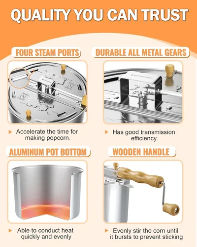 Miniatura 4 de Cook N Home - Olla palomera Aluminio cepillado