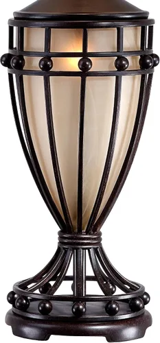 Miniatura 5 de Franklin Iron Works Cardiff - Juego de 2 lámparas de mesa rústicas tradicionales en forma de urna de 33 pulgadas de alto con luz nocturna, jaula