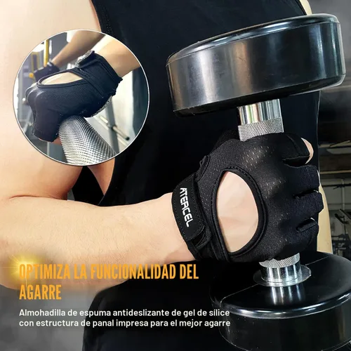Miniatura 6 de ATERCEL Guantes de levantamiento de pesas, protección completa de la palma de la mano, guantes de entrenamiento para gimnasio, ciclismo, ejercicio