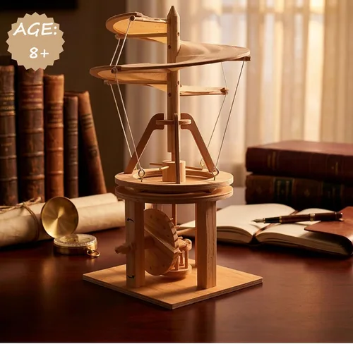 Miniatura 3 de Modelo de máquina voladora de Leonardo da Vinci Pathfinders, juego con modelo de madera