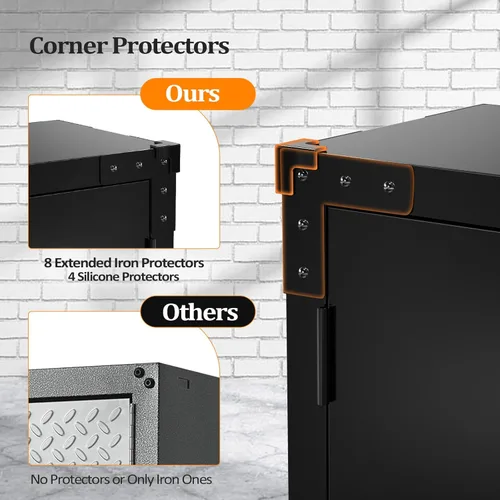 Miniatura 5 de VINGLI Armario de Pared para Garaje con Puertas con Cerradura y Estante Ajustable, Gabinete de Pared de Metal, Gabinete de Almacenamiento Superior
