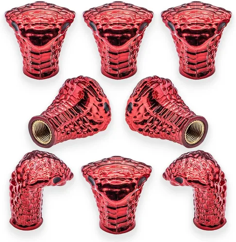 Miniatura 37 de 4 tapones de válvula de neumático estilo calavera, con anillo de goma O, cubiertas universales de vástago de válvula de neumático de núcleo de cobre