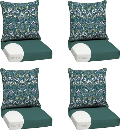 Miniatura 170 de Arden Outdoor Deep Seat Cushion Set, 24 x 24 pulgadas, Cojín para patio resistente al clima, a la lluvia y a la decoloración para silla, sofá y sofá
