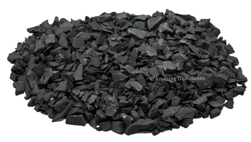 Miniatura 3 de Amazing Gemstone Piedras de shungita cruda, piedras de shungita reales para purificación de agua, piedra shungite original de 0.157 a 0.394 pulgadas