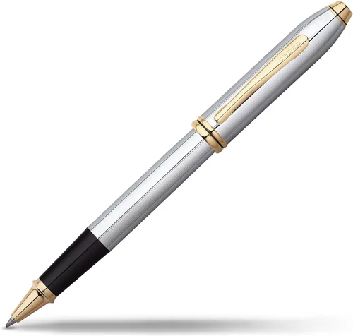 Miniatura 9 de Cross Townsend Bolígrafo Rollerball Recargable Presentado en una Caja de Regalo de Lujo - Punta Media, Tinta Negra, Negro y Dorado