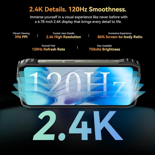 Miniatura 6 de Blackview BL7000 AI 5G Teléfono resistente Android 15, 24GB+256GB/2TB MTK Dimensity 6300, 6.78" FHD+ 120Hz, 50MP + visión nocturna 20MP