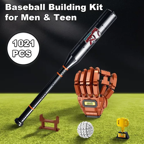 Miniatura 2 de Día del Padre para papás del béisbol y fanáticos de los deportes, juego de construcción de béisbol para adultos, 1021 piezas de juguete