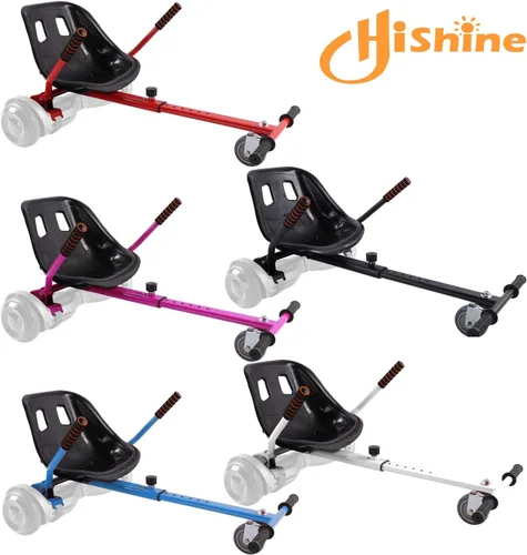Miniatura 7 de Hishine Hoverboard Seat Attachment 265lbs Capacity, 26"-34.5" Adjustable Length Hover Board Go Kart Accessory w/Comfortable&Sturdy Seat,Go Cart Azul