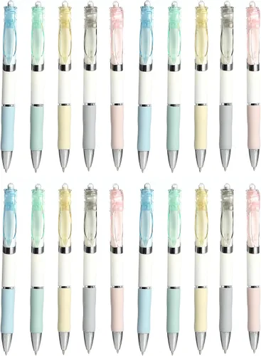 Miniatura 17 de 8 bolígrafos retráctiles estéticos de gel, bolígrafos de escritura de tinta con punta fina suave de 0.020 in, bolígrafos de impresión novedosos
