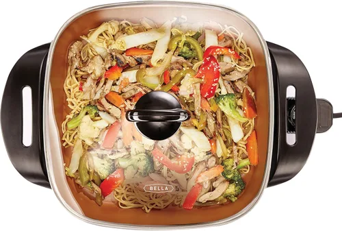 Miniatura 11 de bella Make & Take - Sartén eléctrica, utensilios de cocina Fits-anywhere™, revestimiento de cerámica EverGood™, temperatura ajustable y tapa