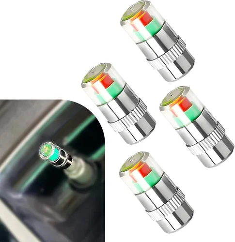 4 PCS tapas de vástago de válvula para monitor de presión de neumáticos de automóvil, tapas de monitoreo de presión de neumáticos, indicador de